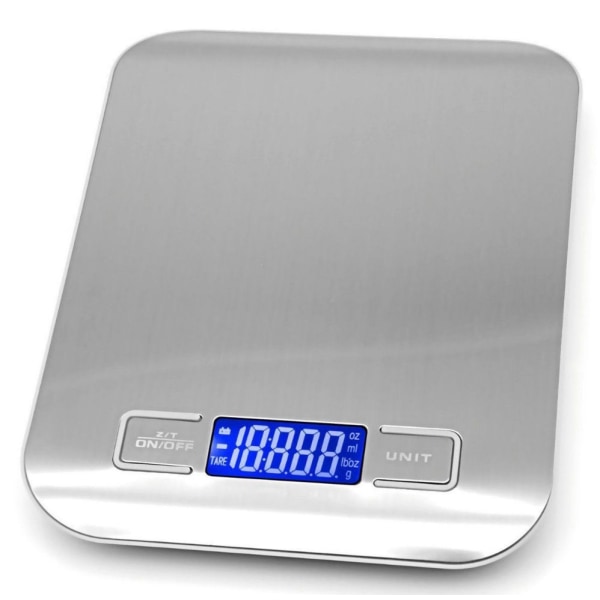 Høj kvalitet rustfrit stål digital køkken/bagevægt med gram og ounce funktion, op til 5 kg i 1 grams intervaller