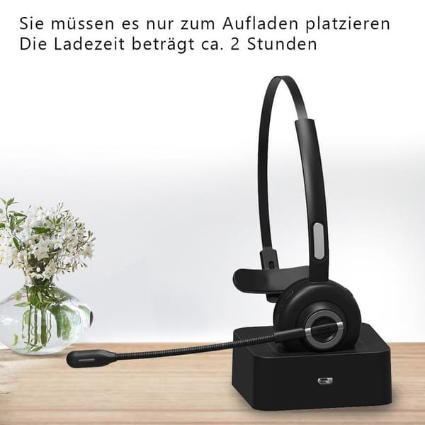 Tecknet Bluetooth-headset med mikrofon, PC-headset med AI-hörlurar