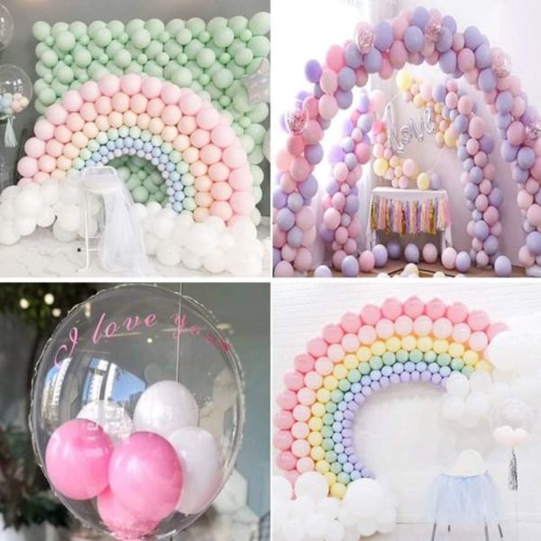 Ballonger pastell, 100 st latex ballonger i färger, färgglada ballonger för