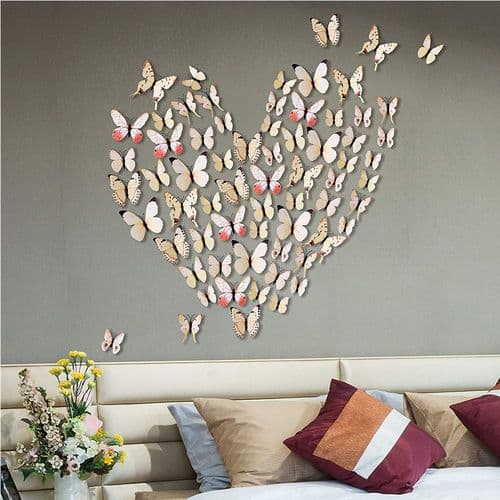24 stk 3D Levende Spesielle Kunstige Levende Sommerfugl Kunst DIY Dekorasjon