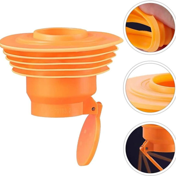 Køkkenafløbsrør kloakforsegling ringe, deodorant silikone ring (orange)