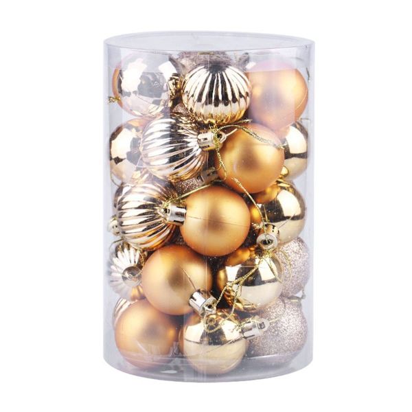 34 stycken 4 cm julgranskulor i guld KLB