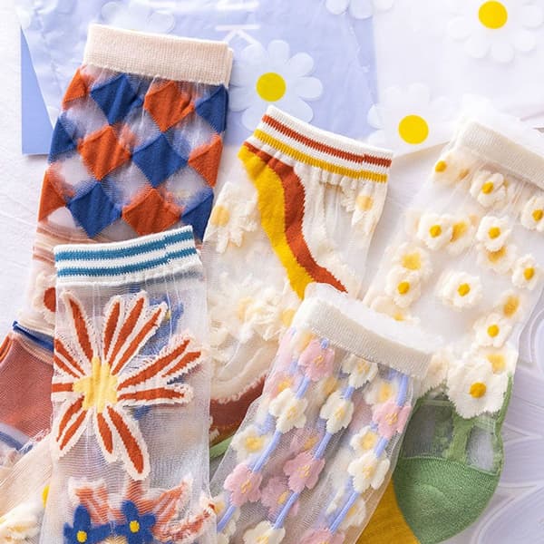 Kvinders uldsokker, sommerstrømper lavet af transparent tynd mesh-blonde, elastisk KLB