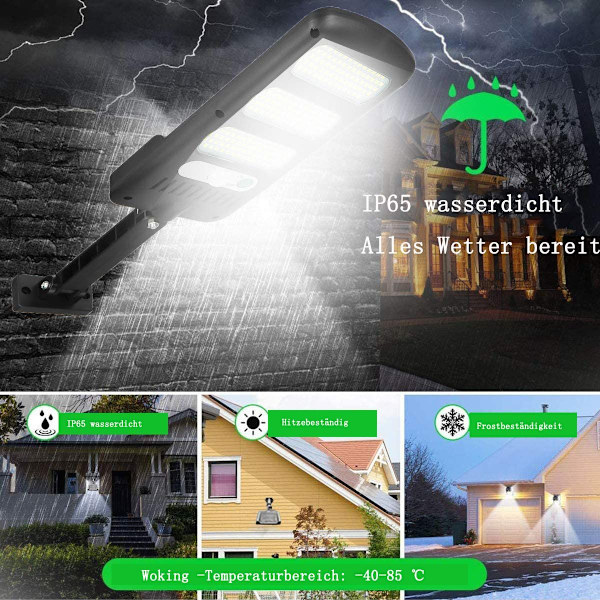 Solcellslampa för utomhusbruk, 213 LED solcellslampa med rörelsesensor, vattentät KLB