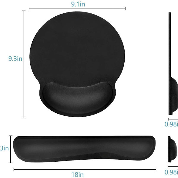Premium Memory Foam Tastatur og Muse Håndledsstøtte Sæt - til