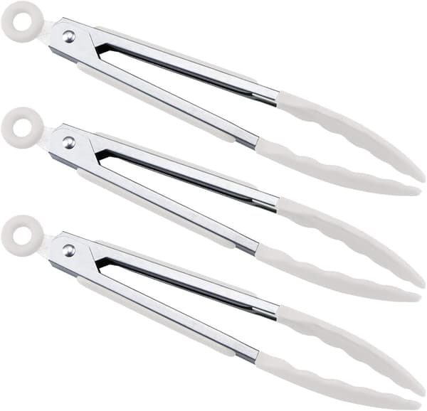 Set med 3 minitänger i silikon, 27 cm, 10 tum