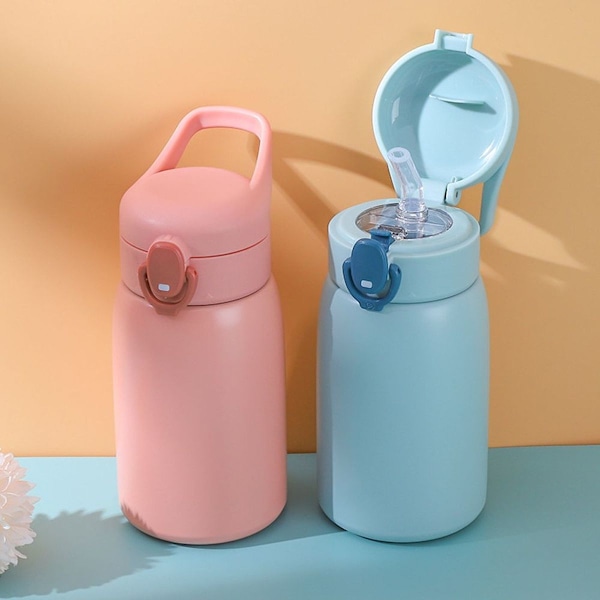 Fashion Isolerad Flaska Kontrastfärg Bärbar Bomb Lock Lock Halm Blå KLB