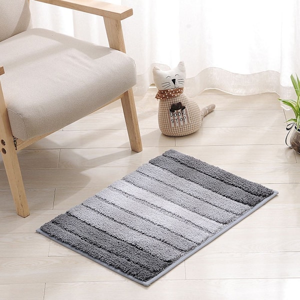 Mattor för golv i flock, gradientfärgade, randiga, mikrofibermaterial, dörr, halkfria, absorberande