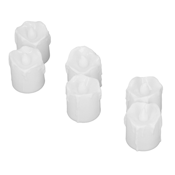 6 stycken LED-ljus, simulerad flimrande, romantisk KLB