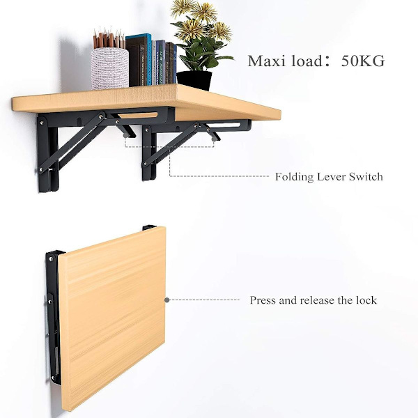 Foldbare hyller Støtte Folding Wall Mount Table Support 16 Inch KLB