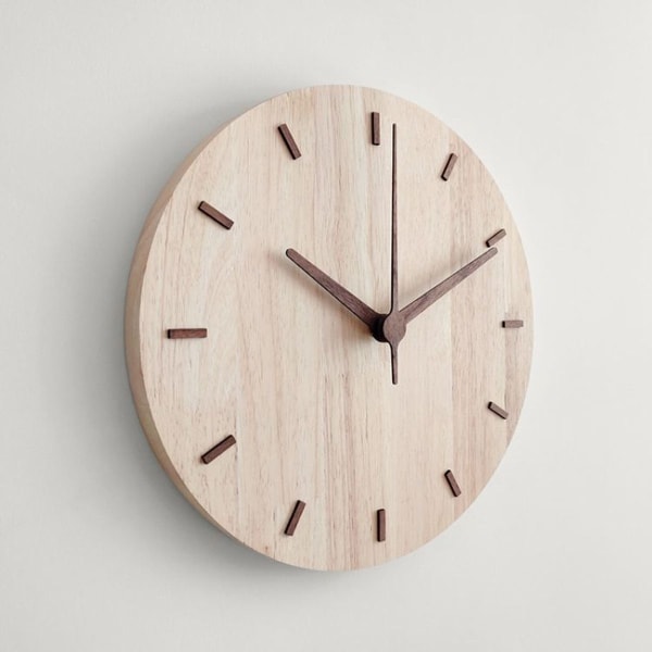 Solid Wood Wall Clock Home Living Room Wall Clock Decorative Clock