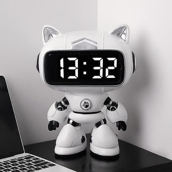 Barnrobot väckarklocka: hartsmaterial, sängklocka, dekorativa presenter