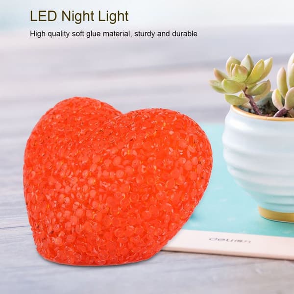 Hjerteformet LED-lampe til Valentinsdag - Farverig natlampe til KLB