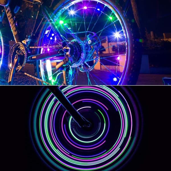 Vattentäta LED-cykellampor - 2-pack - USB-laddningsbara - Färgglada KLB
