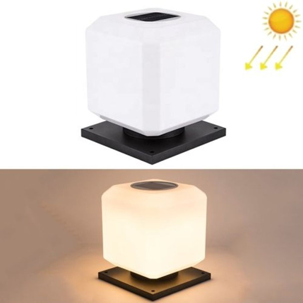 003 Solcells kvadratisk utomhusstolpe, LED vattentät vägglampa, storlek: 30 cm (var