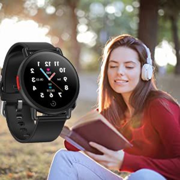 Smartklokke med pulsmåler og søvnovervåking, Bluetooth-musikkontroll hele dagen
