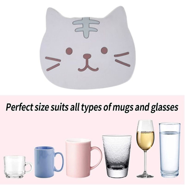 Søte katte-underlag, matter, silikon-gummi-ansikt, isolert form