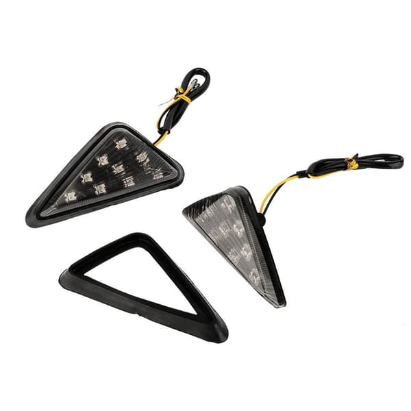 2x blinkers, gula LED-indikatorlampor, 12V triangulära stroboskopmarkeringar,