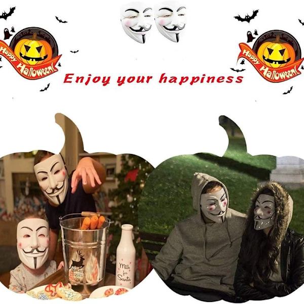 Halloween-maske, V for Vendetta-maske, maske for voksne/barn, anonym maske