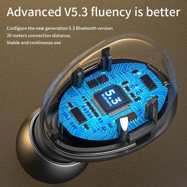 TWS trådløse Bluetooth-øretelefoner med LED-lommelygtelyde