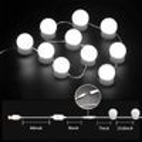 LED makeup-lys kosmetisk spejl lys Hollywood-stil spejl lys USB KLB