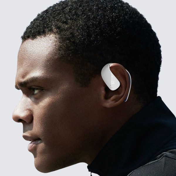 Open Ear Headphones - Trådløse hovedtelefoner med mikrofon til hvid
