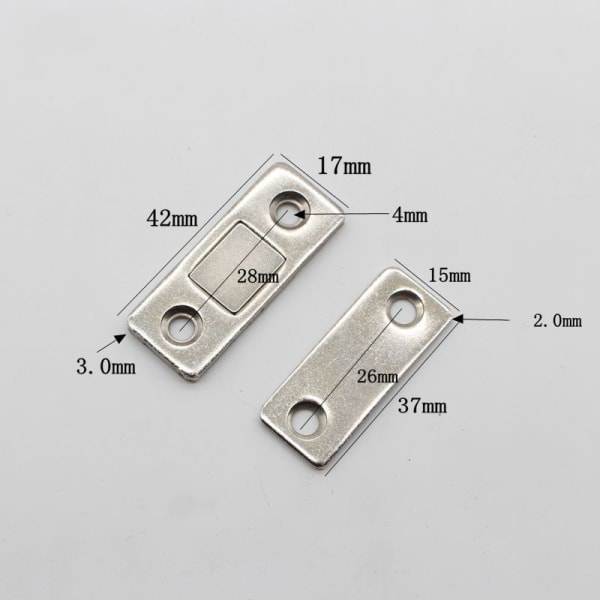 4-pack ultratunna magnetiska lås i rostfritt stål för köksskåpsdörr, garderob, låda KLB