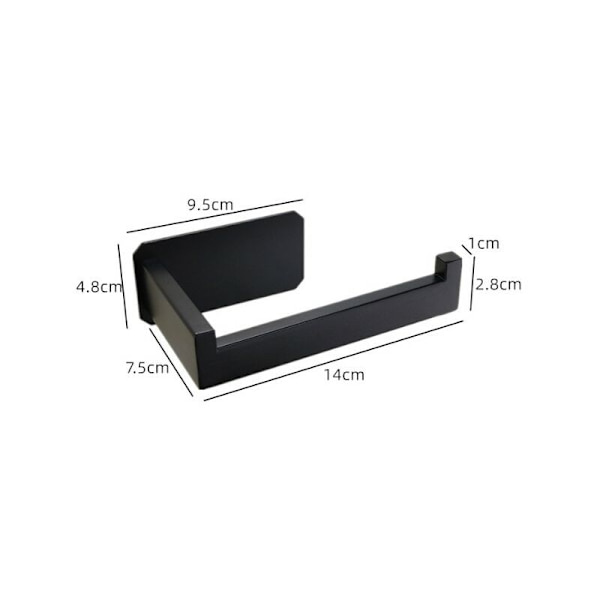 Selvklæbende toiletrulleholder uden boring væg papirholder papirholder, rustfrit stål toiletrulleholder toiletrulleholder (sort) KLB