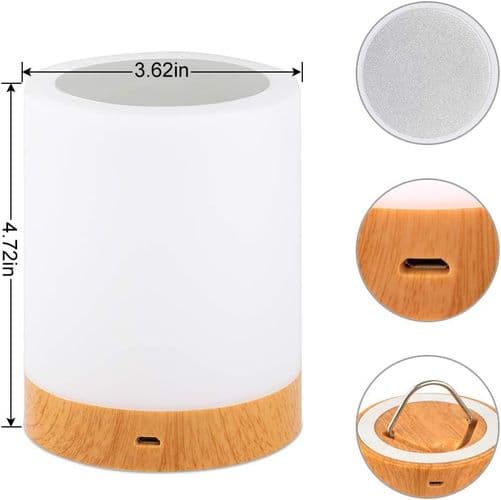 LED natlampe til sengebordet med touch-styring og USB