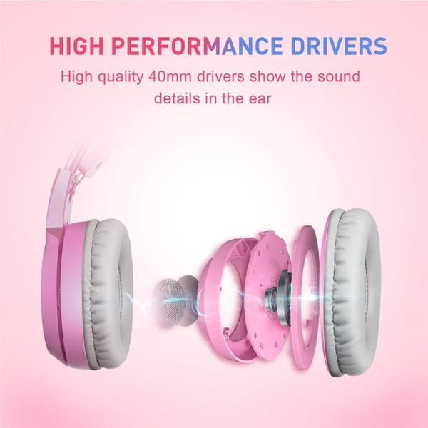 G951 rosa spelheadset för PC PS4 PS5 bärbar dator USB spelheadset med KLB
