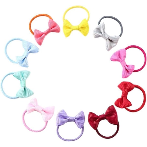 10 st Bowknot elastiska hårslipsar Flickor Barn fluga Ring Hårrep Huvudbonader Ornament