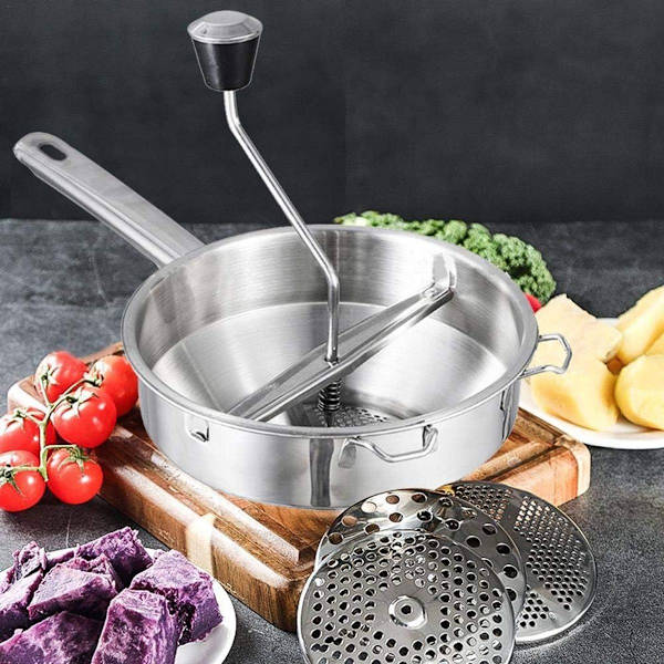 Rostfri sil med 3x silinsatser - sil för soppa KLB