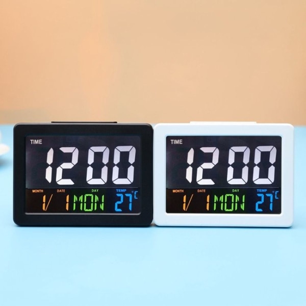 G2000 Color Display, Date and Temperature Display, Alarm Clock, Desk Clock (Black)