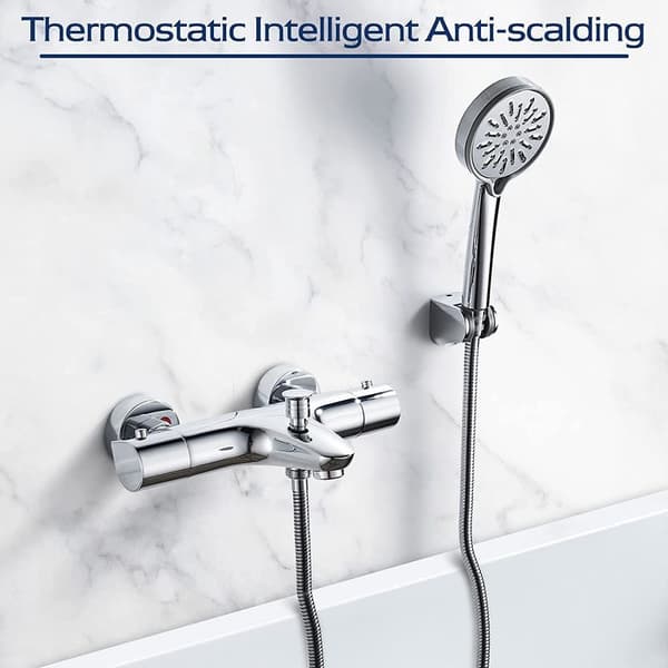 Termostatisk badekarbatteri, messing termostatisk badekarbruserbatteri, med