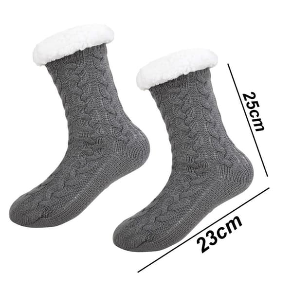 Fluffy Slipper Socks Fluffy Cozy Warm Winter Socks Grå KLB