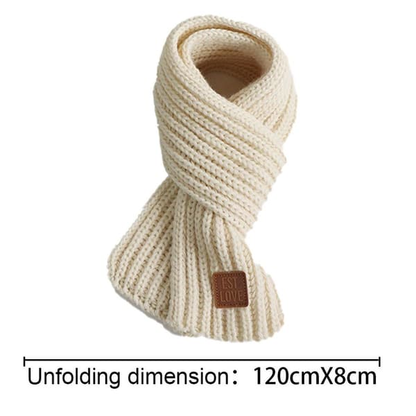 Barnas Vinterstrikket Varmt Skjerf Hals Beige