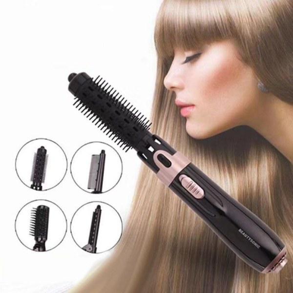 Värmeborste för hårstyling med silikonborst, svart