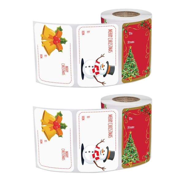 500 stk. julemerkelapper, selvklebende julemerker