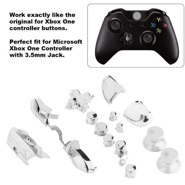 Full knappesett for Xbox One / Elite-kontroller (3,5 mm hvit KLB