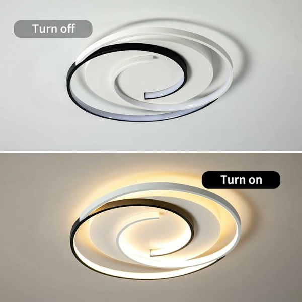Moderne LED-loftslampe 46W 42cm（3000K-6000K), dæmpbar rund loftslampe til stue, soveværelse, køkken KLB