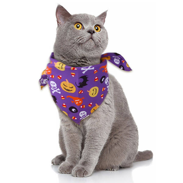 3-pak Halloween Hunde-Bandanas Vendbare Hunde-Halsklæde Vaskbar Trekant KLB