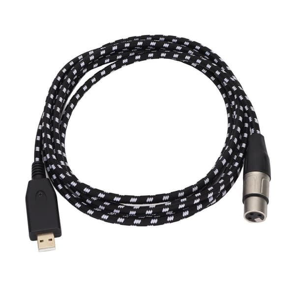 USB-mikrofonkabel, USB til XLR-hun, 3-bens kabel til KLB