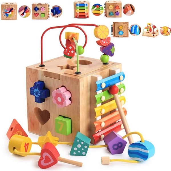 Motor Skills Cube Motor Skills Legetøj 5-i-1 Game Center Activity Cube KLB