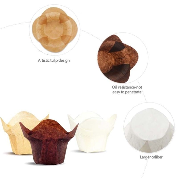 Muffins- och muffinsformar av bakplåtspapper, 250 bitar | Smörj brun KLB