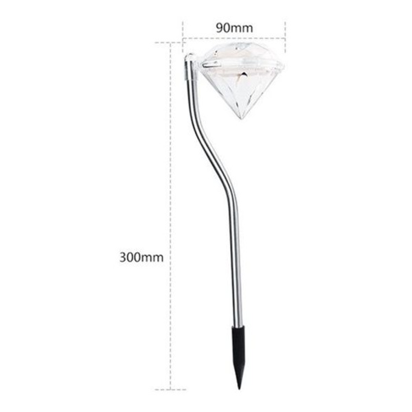 4-pack LED-solcellslampor med färgväxlande diamantinsats för trädgård, gräsmatta och landskap