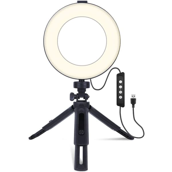 Ring Light Selfie Ring Light med stativ Dimbar Beauty Desktop Ring Light för KLB