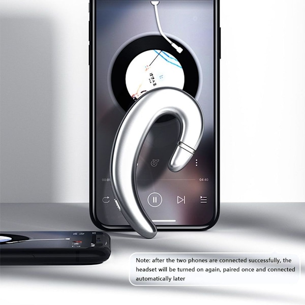 Bluetooth-kuulokkeet korvakoukuilla, kuulokemikrofoni ilman hopeaa