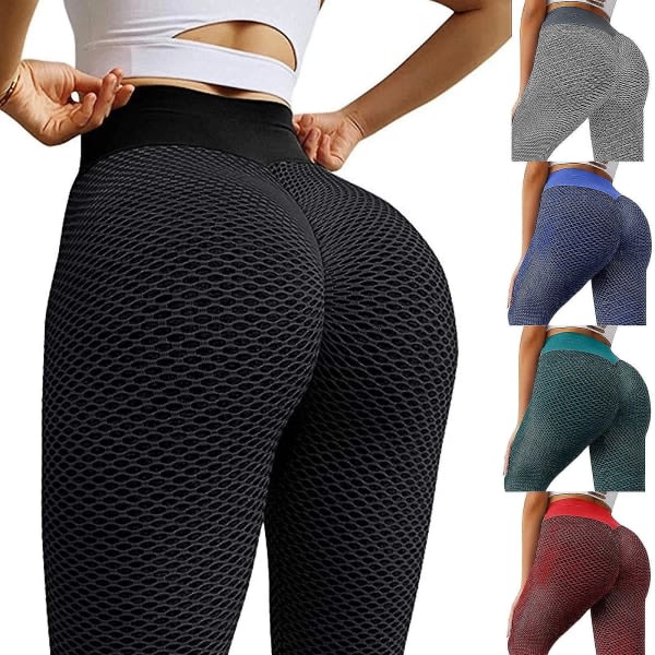 Tik Tok Leggings Dam Leggings Yoga Gym Anti-celluliter Fitness Butt Lift Byxor CMK Svart L