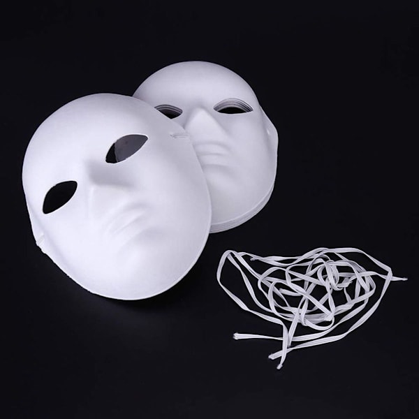 5 stk. DIY hvid maske til maling nem blank papirstil 1 KLB