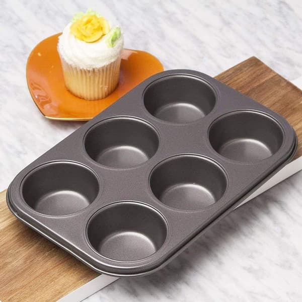 Silikone muffinform, muffinbakke til 6 muffins, til cupcakes, muffinbageform